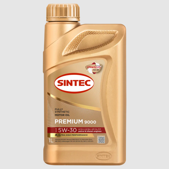 Масло моторное SINTEC PREMIUM 9000 5W30 A3/B4  SL/CF синтетическое 1л.