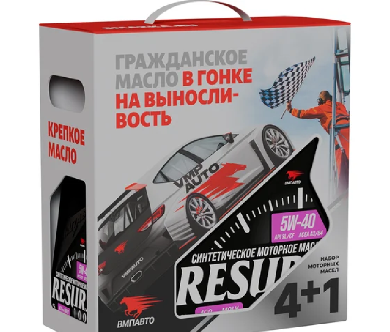 Масло моторное ВМПАВТО Resurs 5w40 (A3/B4,SL/CF), 4л+1л