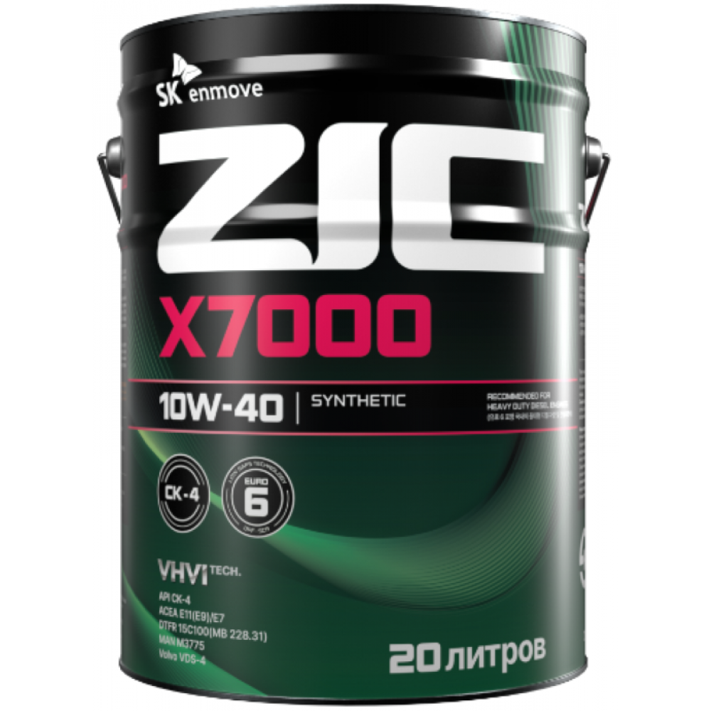 Масло моторное ZIC X7000 10W40 CK-4, CJ-4 E11/E7 20л синт РОЗЛИВ