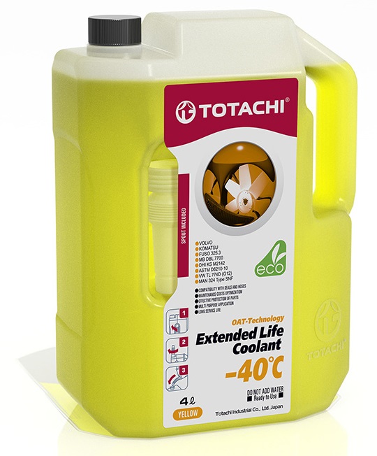 Антифриз Totachi Extended life coolant Yellow -40C 4л