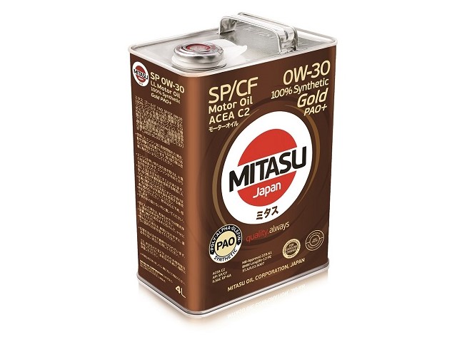 MJP034 MITASU GOLD PAO SP/CF 0W30 (4L) синтетическое мотор.масло для бензинз.дв.(1/6) Япония.