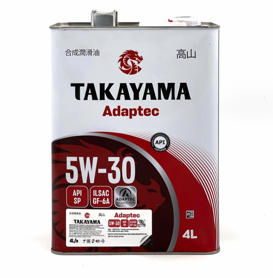 Масло моторное синтетическое TAKAYAMA  Adaptec 5W-30, ILSAC GF-6A  API SP 4л. металл