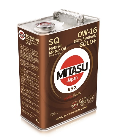 MJQ06h4 MITASU GOLD Plus HYBRID SQ 0W16 (4L) синтетическое мотор.масло для бензинз.дв.(1/6) Япония.