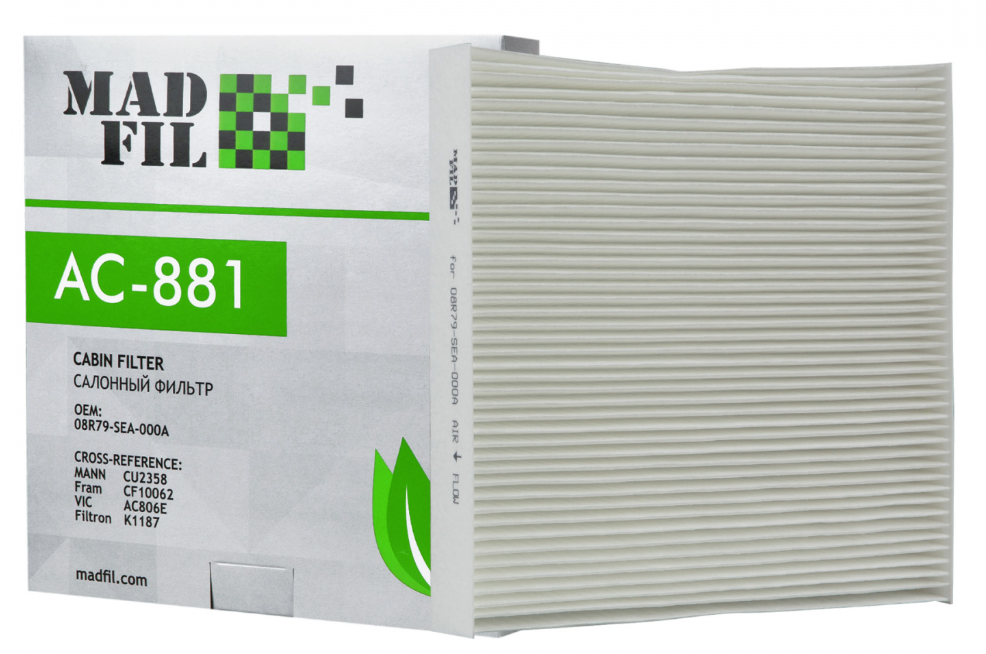 Фильтр салона MADFIL AC-806 (АС-881) 