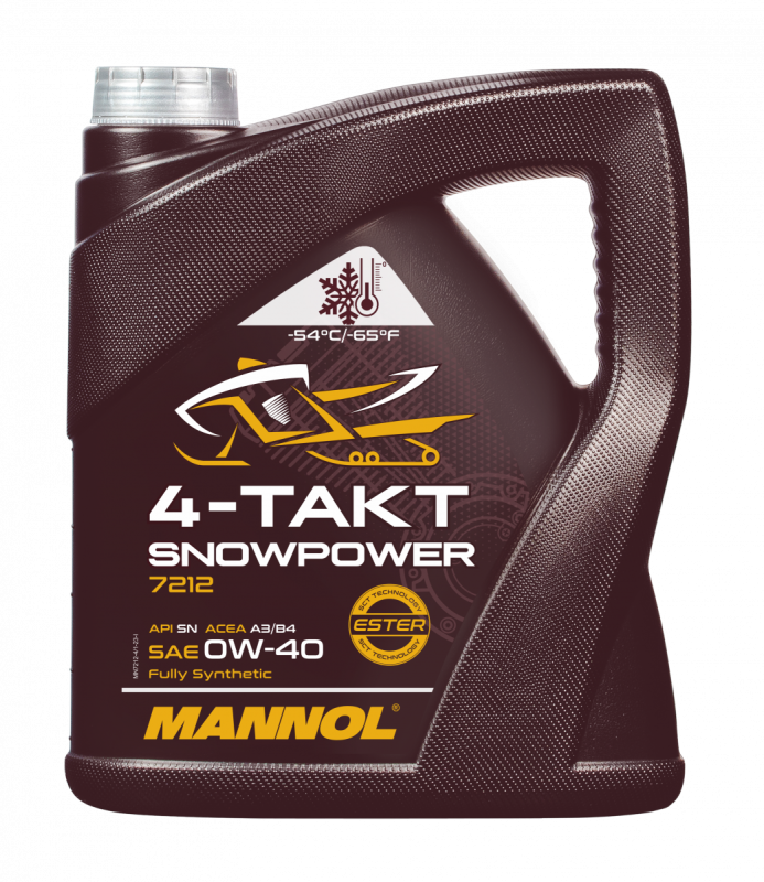 Масло моторное MANNOL 4-Takt Snowpower 0w40 синт. 4л SN, A3/B4