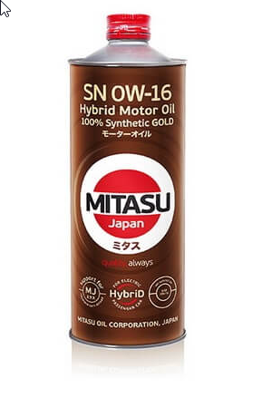 MJ106 MITASU GOLD SN 0W16  (1L) синтетическое мотор.масло для бензинз.дв.(1/20) Япония.