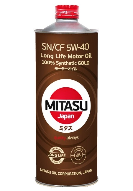 MJ107 MITASU GOLD LL  SN/CF 5W40  (1L) синтет. мотор.масло для бензин. и дизел.дв.(1/20) Япония.
