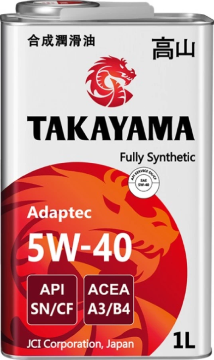 Масло моторное синтетическое TAKAYAMA  Adaptec 5W-40, ACEA A3/B4 API SN/CF 1л. металл 
